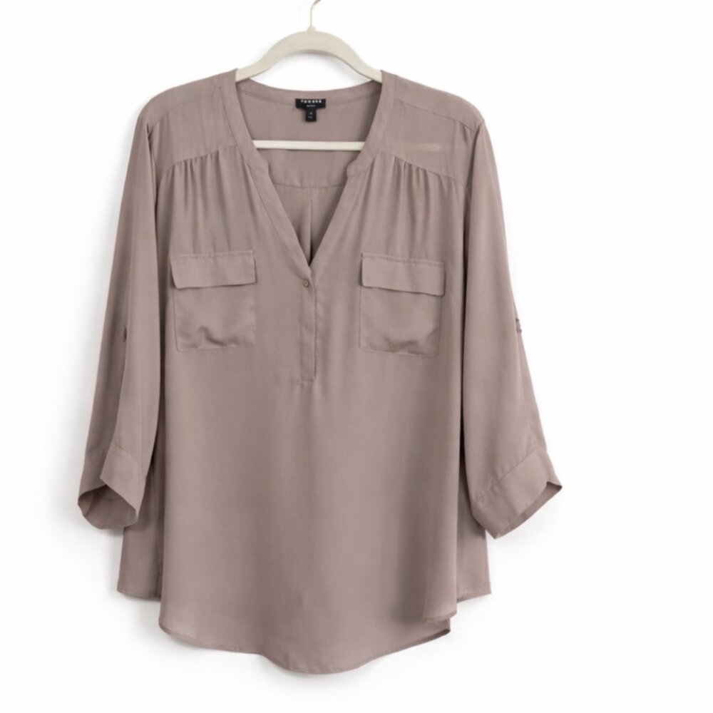 Torrid Harper Blouse Size 3 Grey Pullover Work Top 🌫️💼